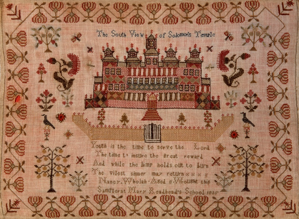 Południowy widok na Świątynię Solomonsa, 1835 (haft) autorstwa Nancy Wholah