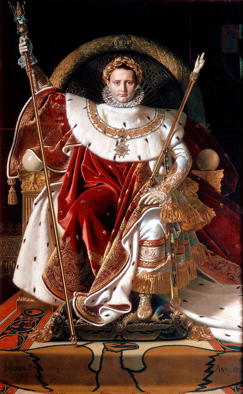 „Napoleon na tronie cesarskim”, 1804 autorstwa Napoleon Bonaparte I