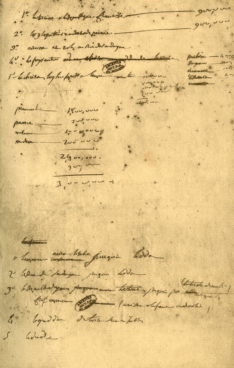 Notatki dotyczące traktatu z Leoben, marzec 1797, 1921. autorstwa Napoleon Bonaparte I