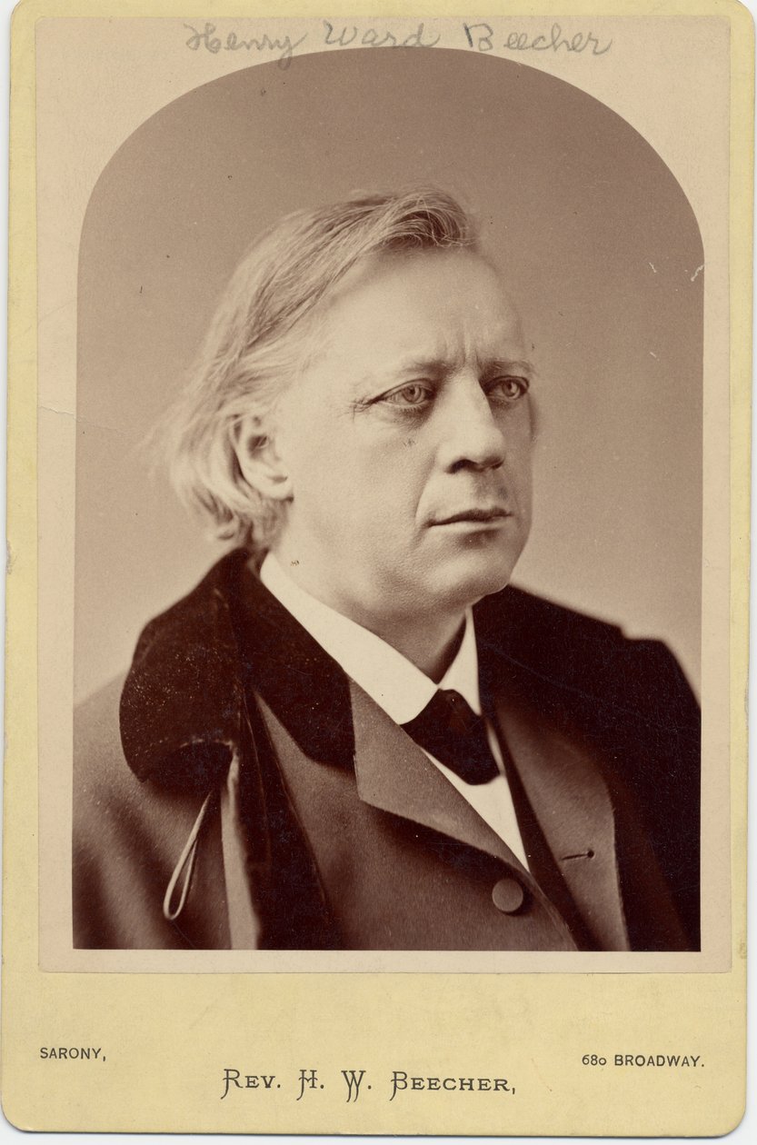 Henry Ward Beecher (1818-87), amerykański duchowny, reformator społeczny (zdjęcie albumu) autorstwa Napoleon Sarony