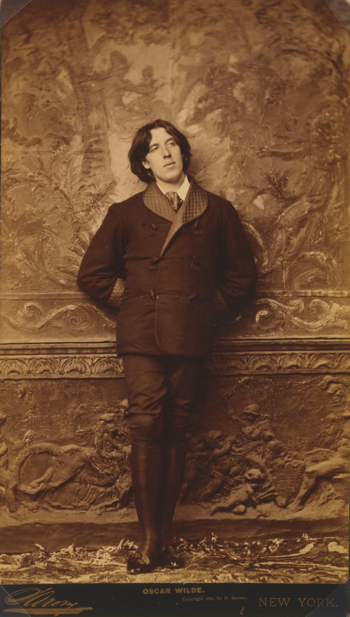 Oscar Wilde, c.1882 (druk albumowy) autorstwa Napoleon Sarony