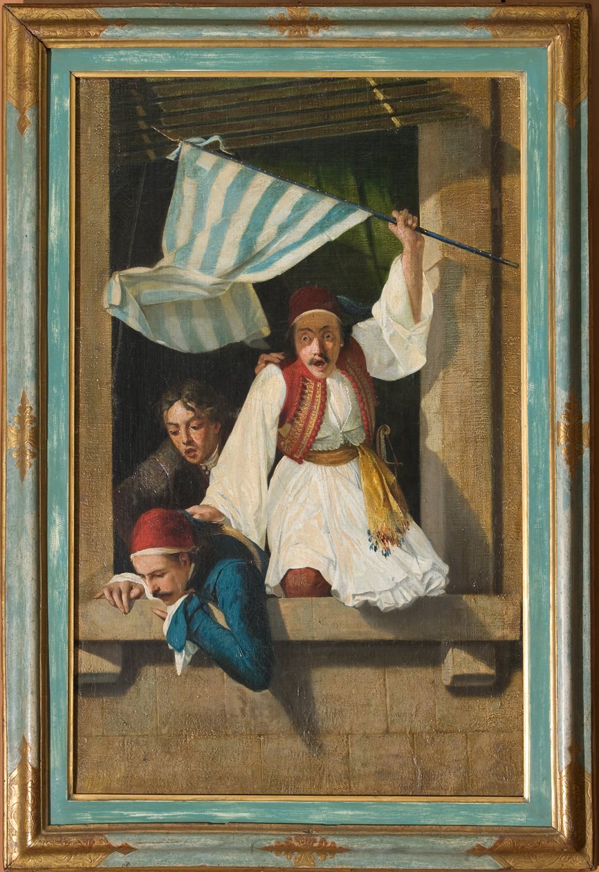 Scena Rewolucji Greckiej (olej na płótnie) autorstwa Narciso Malatesta