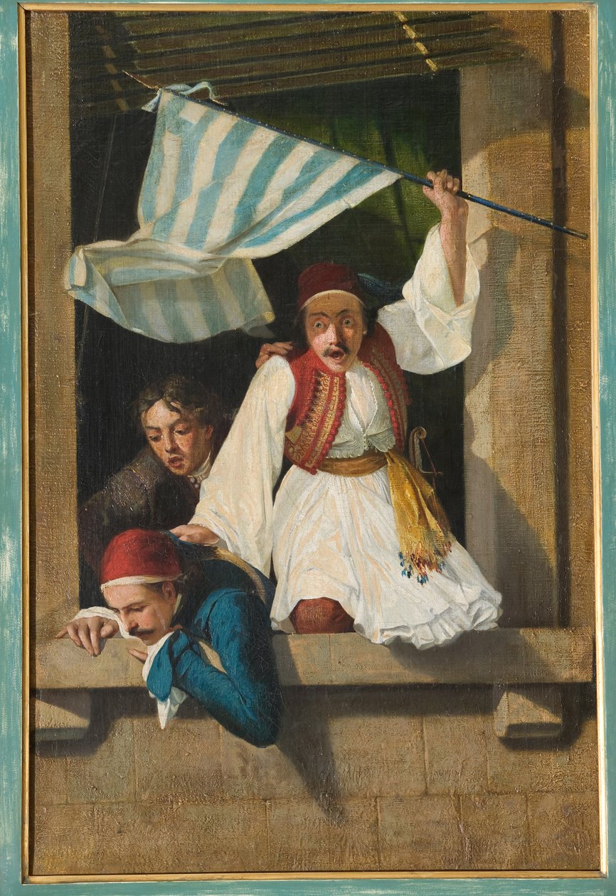 Scena Rewolucji Greckiej (olej na płótnie) autorstwa Narciso Malatesta