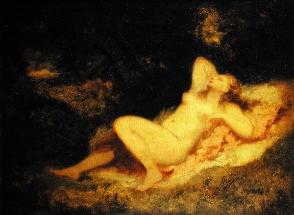 Śpiąca nimfa, ok.1850-60 autorstwa Narcisse Virgile Diaz de la Peña