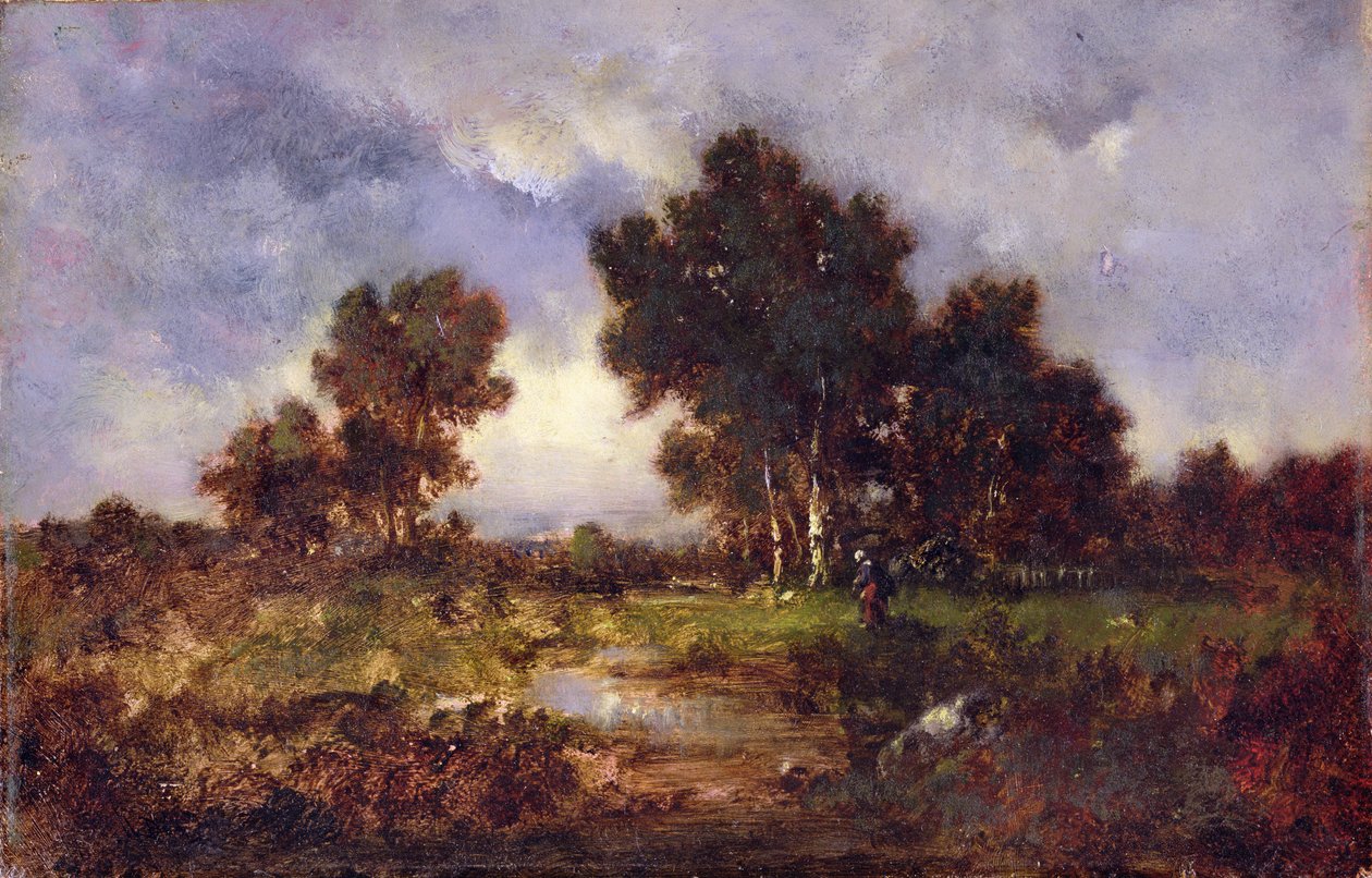 Drzewa i basen, c.1845 autorstwa Narcisse Virgile Diaz de la Peña