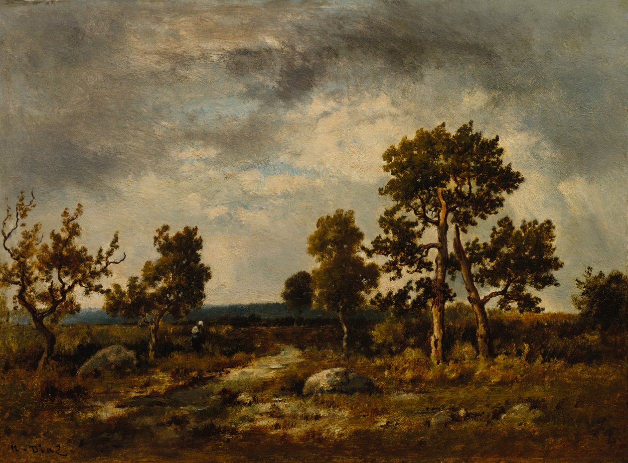 Ścieżka w pobliżu Stawu Żmij, Las Fontainebleau autorstwa Narcisse Diaz de la Pena