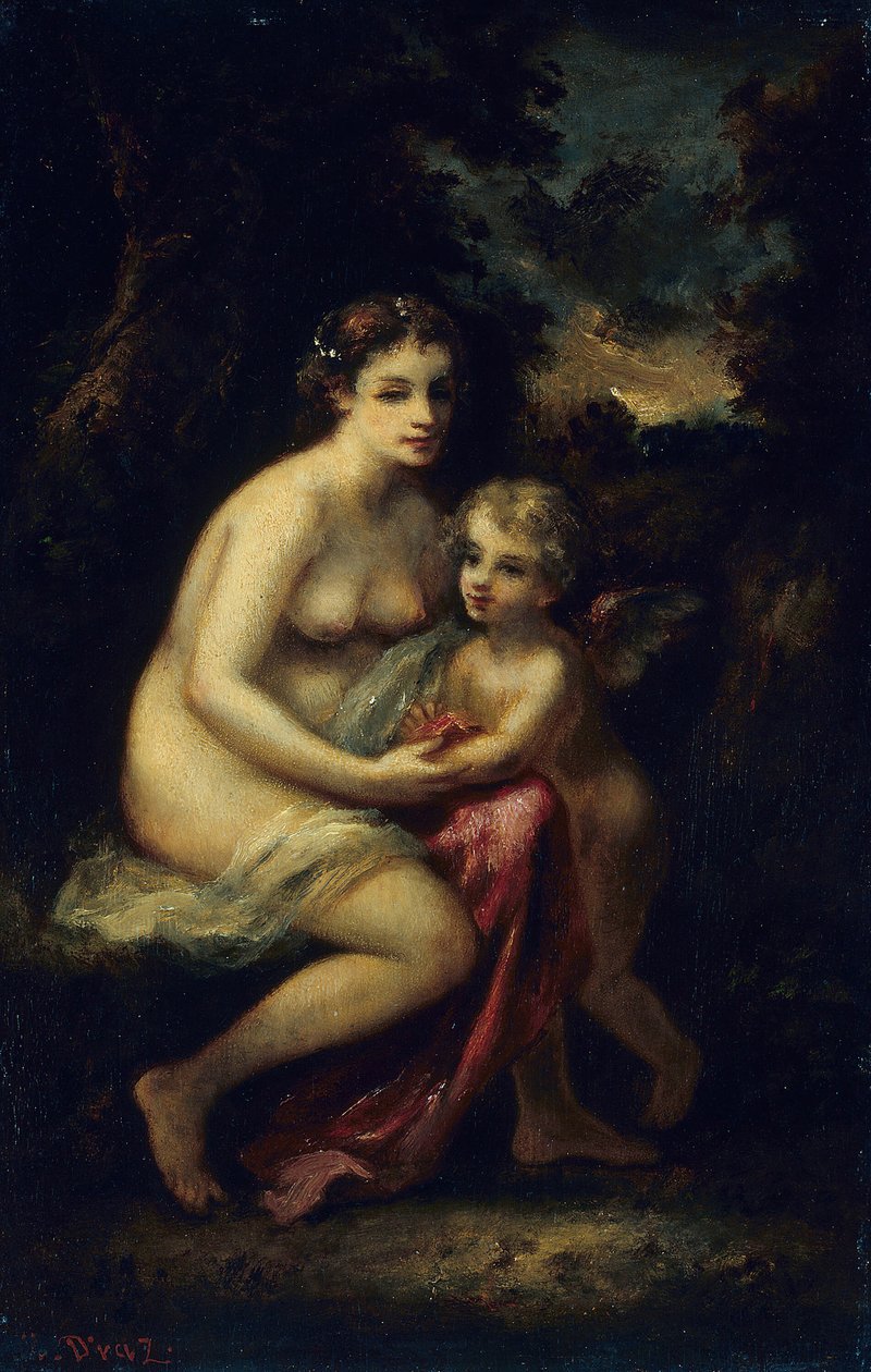 Edukacja Kupidyna, c. 1859. autorstwa Narcisse Virgile Diaz de la Peña
