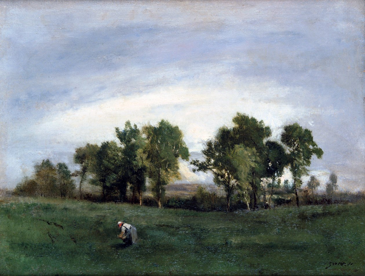 Kobieta na wiejskim polu, c1828-1876 autorstwa Narcisse Virgile Diaz de la Peña