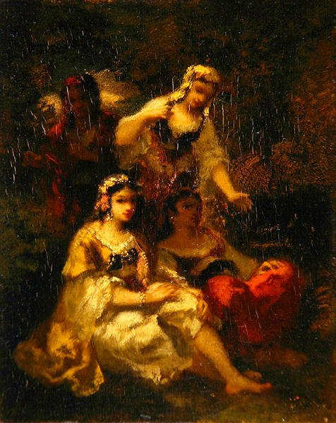 Cztery hiszpańskie dziewice, ok. 1844-60 (olej na desce) autorstwa Narcisse Virgile Diaz de la Peña