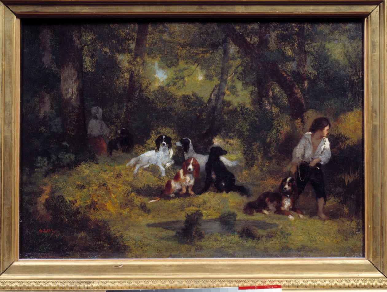 Sługa psów Obraz Narcisse Diaz de la Pena (1807-1876) (ec. de Barbizon) XIX w. Ndz. 0,29x0,42 m Paryż, Luwr autorstwa Narcisse Virgile Diaz de la Peña