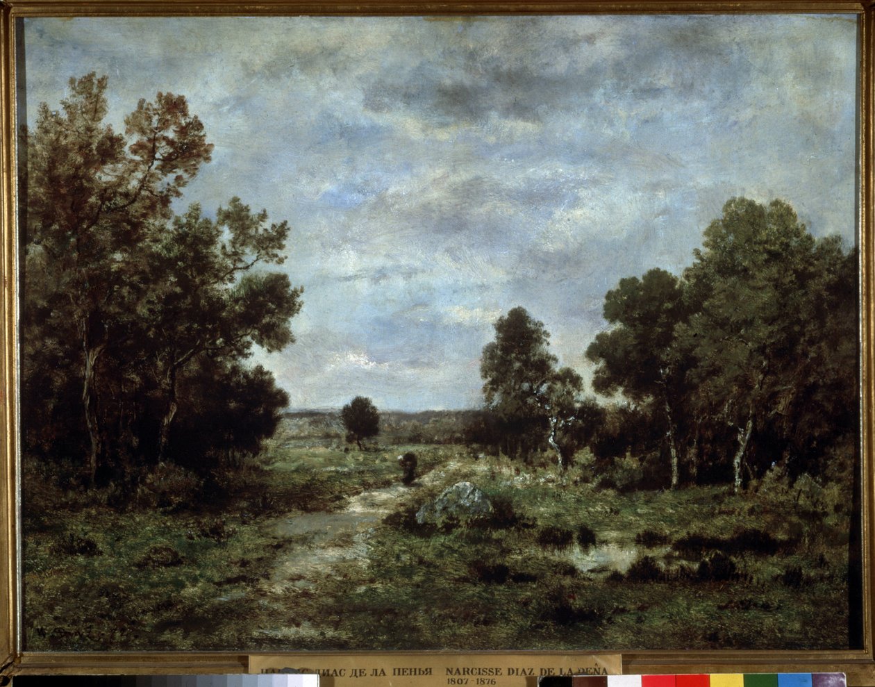 ""Pejzaż jesienny w Fontainebleau"" (Jesień w Fontainebleau) Obraz Narcisse Virgilio Diaz de la Pena (1807-1876) 1872 Muzeum Puszkina, Moskwa autorstwa Narcisse Virgile Diaz de la Peña