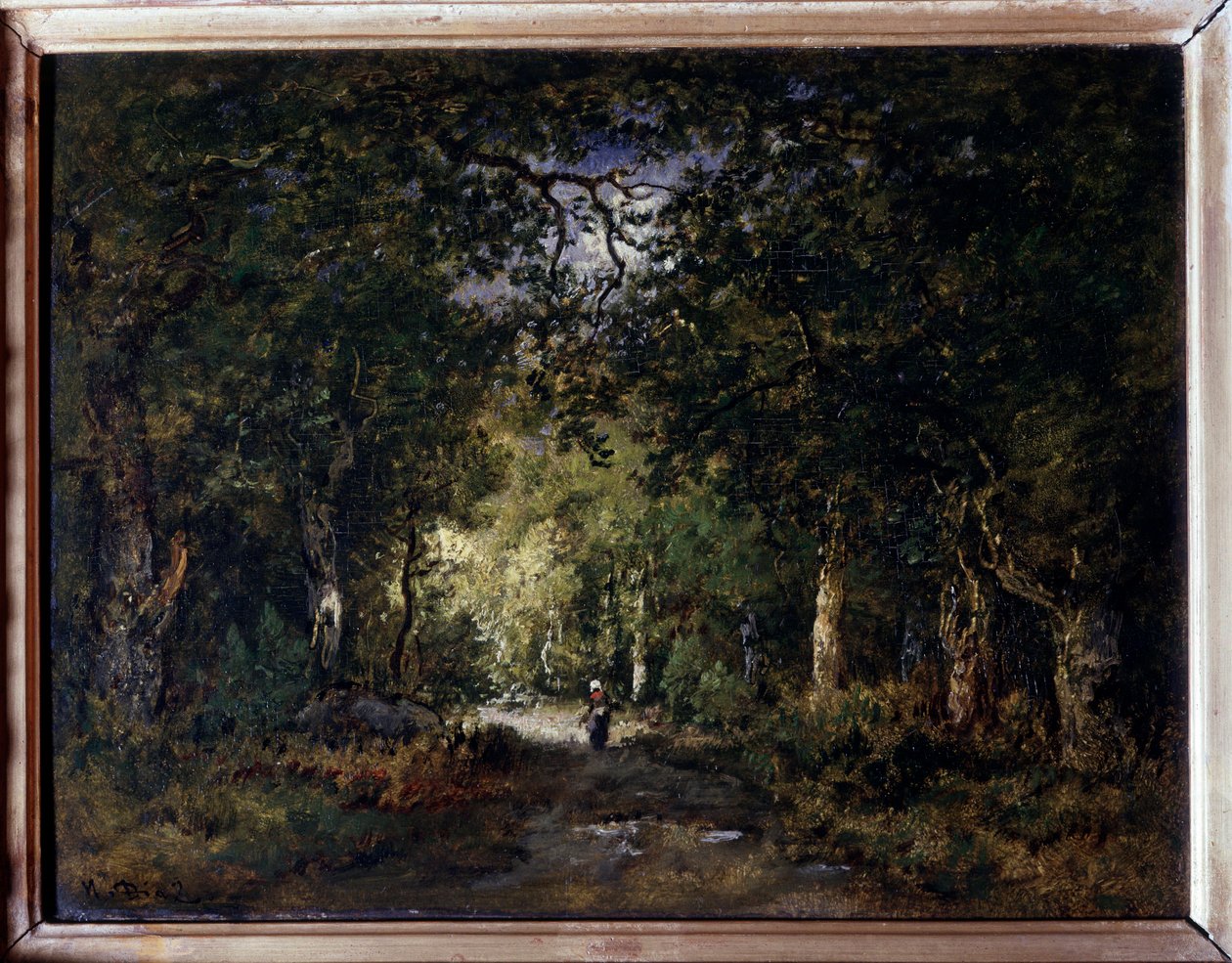 Droga pod drewnem Obraz Narcisse Diaz de la Pena (1807-1876) XIX w. Nd. 0,24x0,32 m² autorstwa Narcisse Virgile Diaz de la Peña