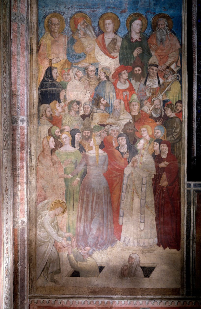 Zmartwychwstanie Wybranych (z Boskiej Komedii Dantego) - Fresk, ok.1360 autorstwa Nardo di Cione Orcagna