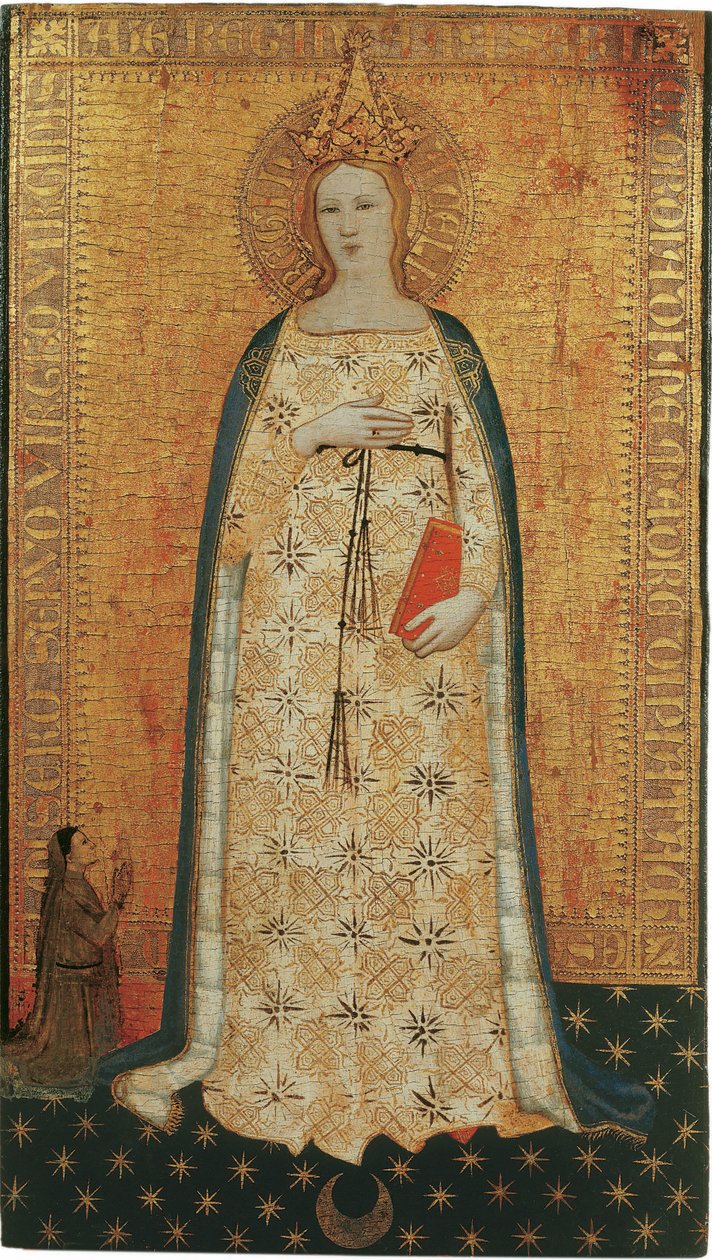 Vierge parturiente, dziewicze dziecko - Madonna del Parto (Madonna Poczęcia) - Nardo di Cione (czynna ok. 1346-1365). Tempera na panelu autorstwa Nardo di Cione Orcagna