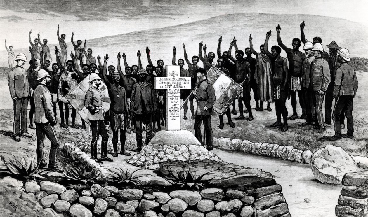 Pomnik Księcia Cesarskiego w Zululand, ilustracja z magazynu The Graphic, 1880 autorstwa Nash