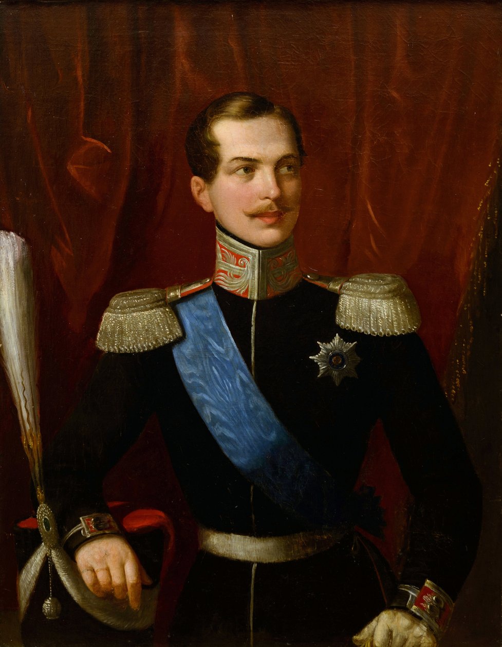Aleksander II (cesarz Rosji) - Portret księcia koronnego Aleksandra Nikołajewicza (1818-1881) autorstwa Schiavoniego, Natale (1777-1858). olej na płótnie autorstwa Natale Schiavoni