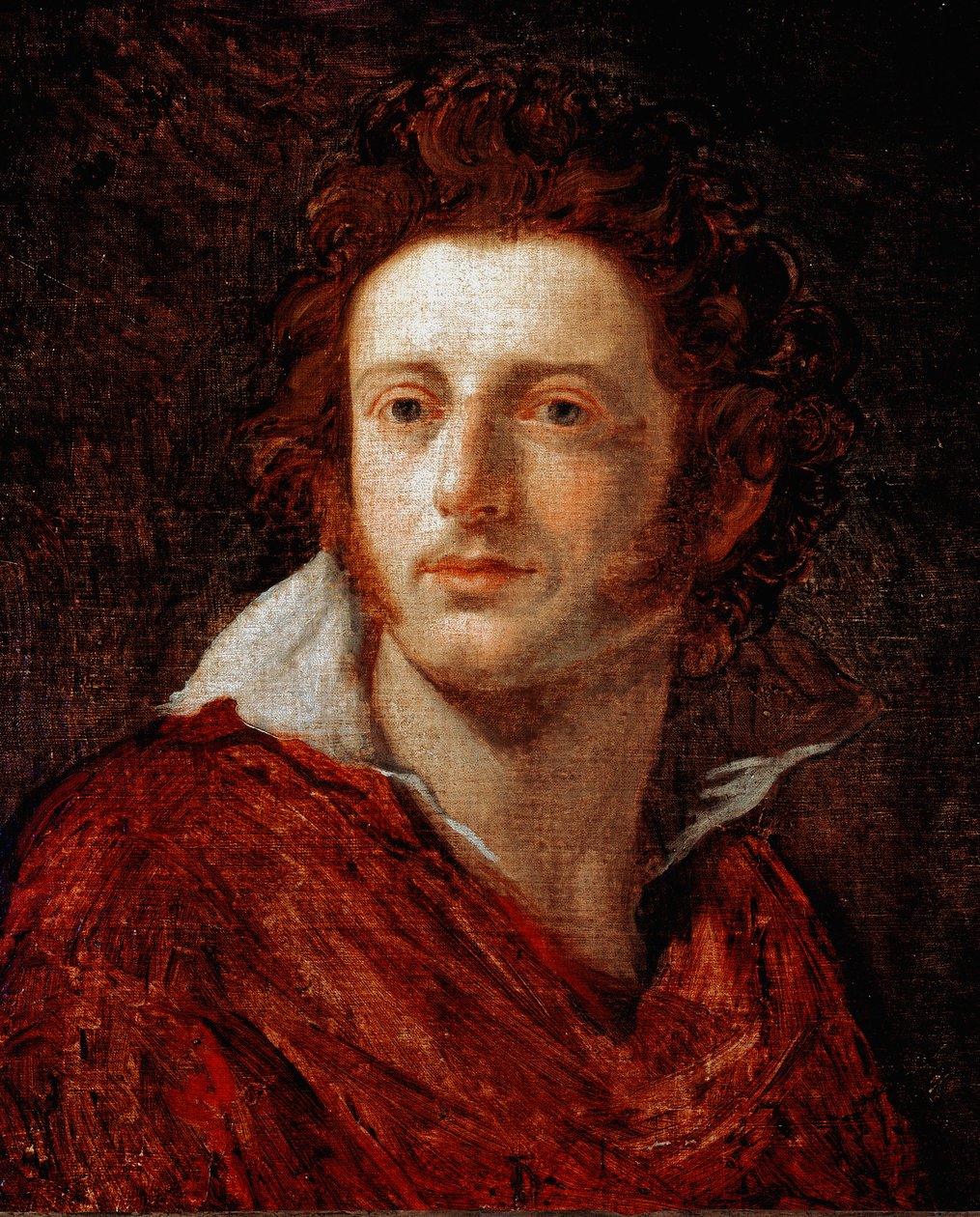 Portret włoskiego poety i dramaturga Ugo Foscolo (1778-1827) Obraz Natale Schiavoni (1777-1858) XIX-wieczna Florencja, Galeria Sztuki Nowoczesnej autorstwa Natale Schiavoni