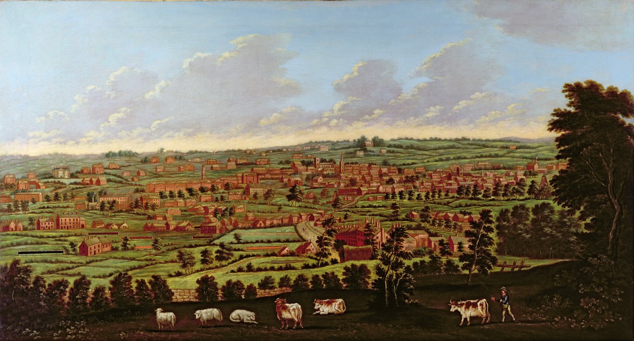 Perspektywa Leeds, ok. 1800 (olej na płótnie) autorstwa Nathan Theodore Fielding