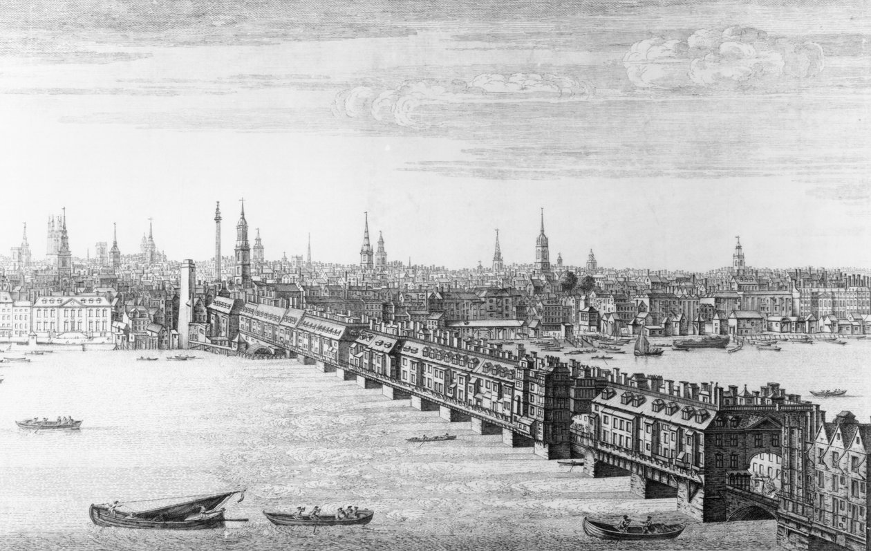 West Front Mostu Londyńskiego, 1749 autorstwa Nathaniel and Samuel Buck