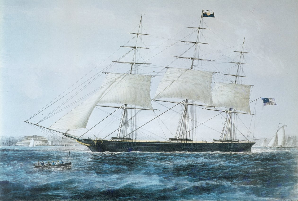 American Clipper Ship „Nightingale” w Nowym Jorku autorstwa Nathaniel Currier