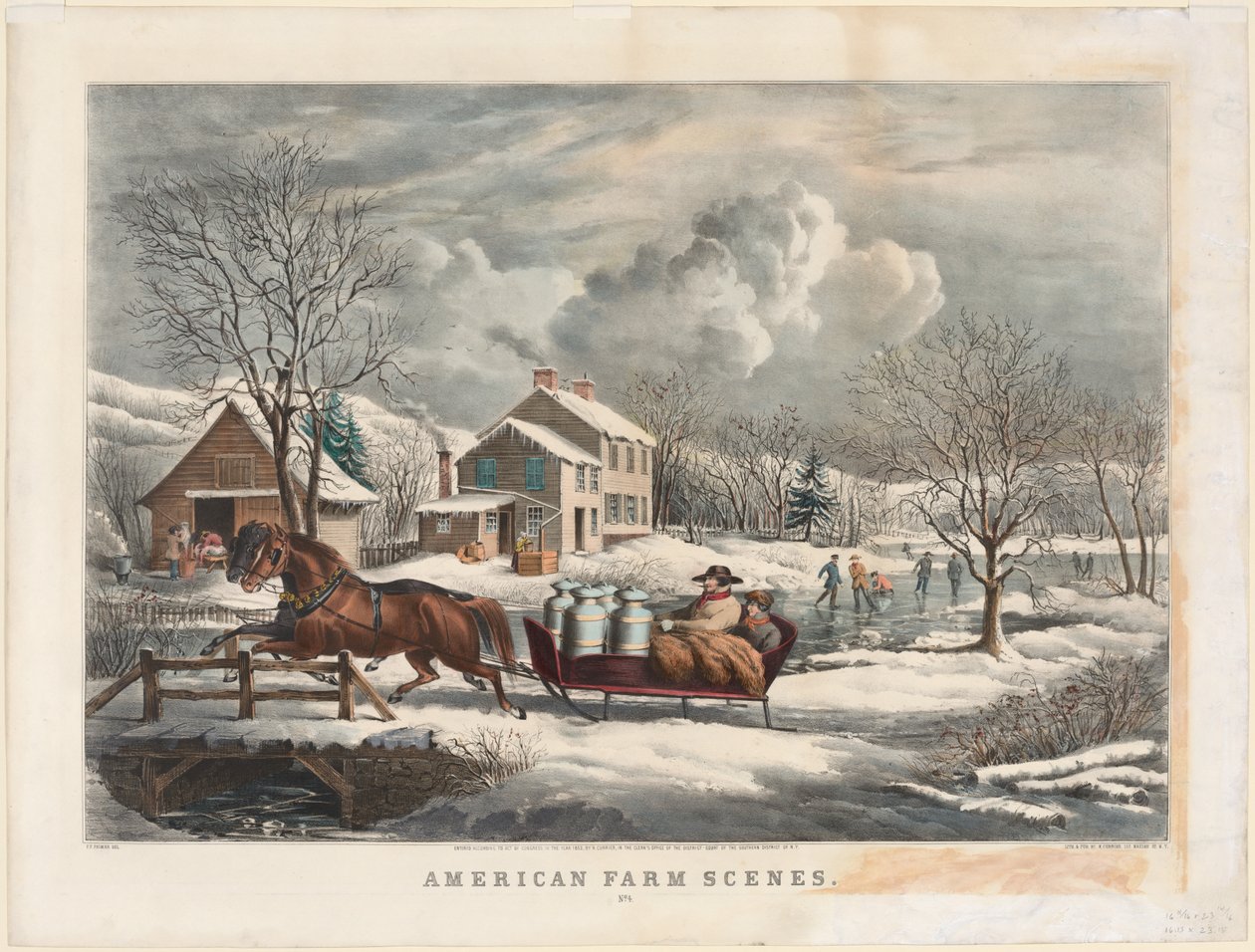 Amerykańskie sceny rolnicze, zima 1853. autorstwa Nathaniel Currier