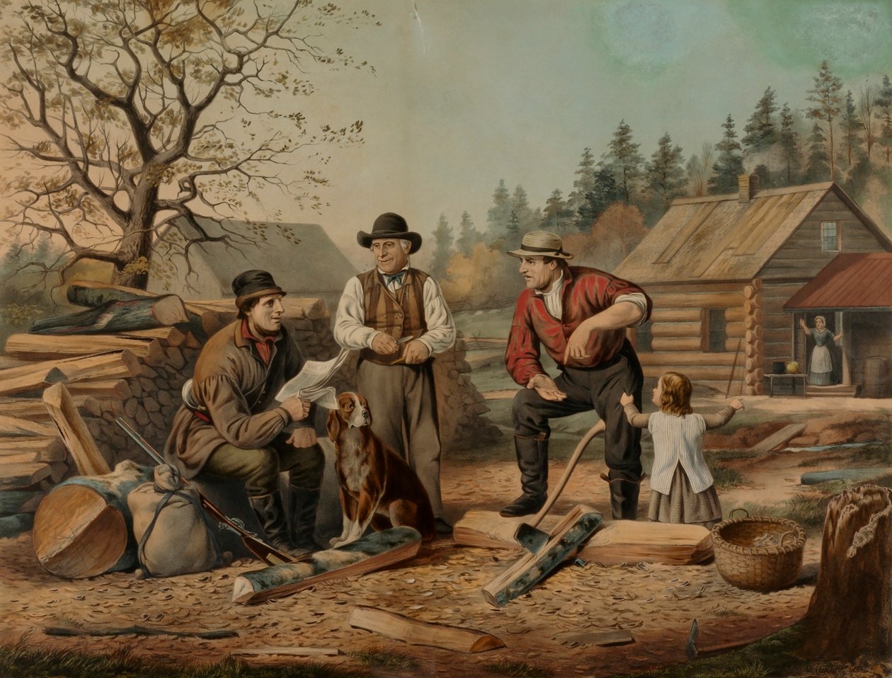 Arguing the Point (Polityka na amerykańskiej granicy) autorstwa Nathaniel Currier