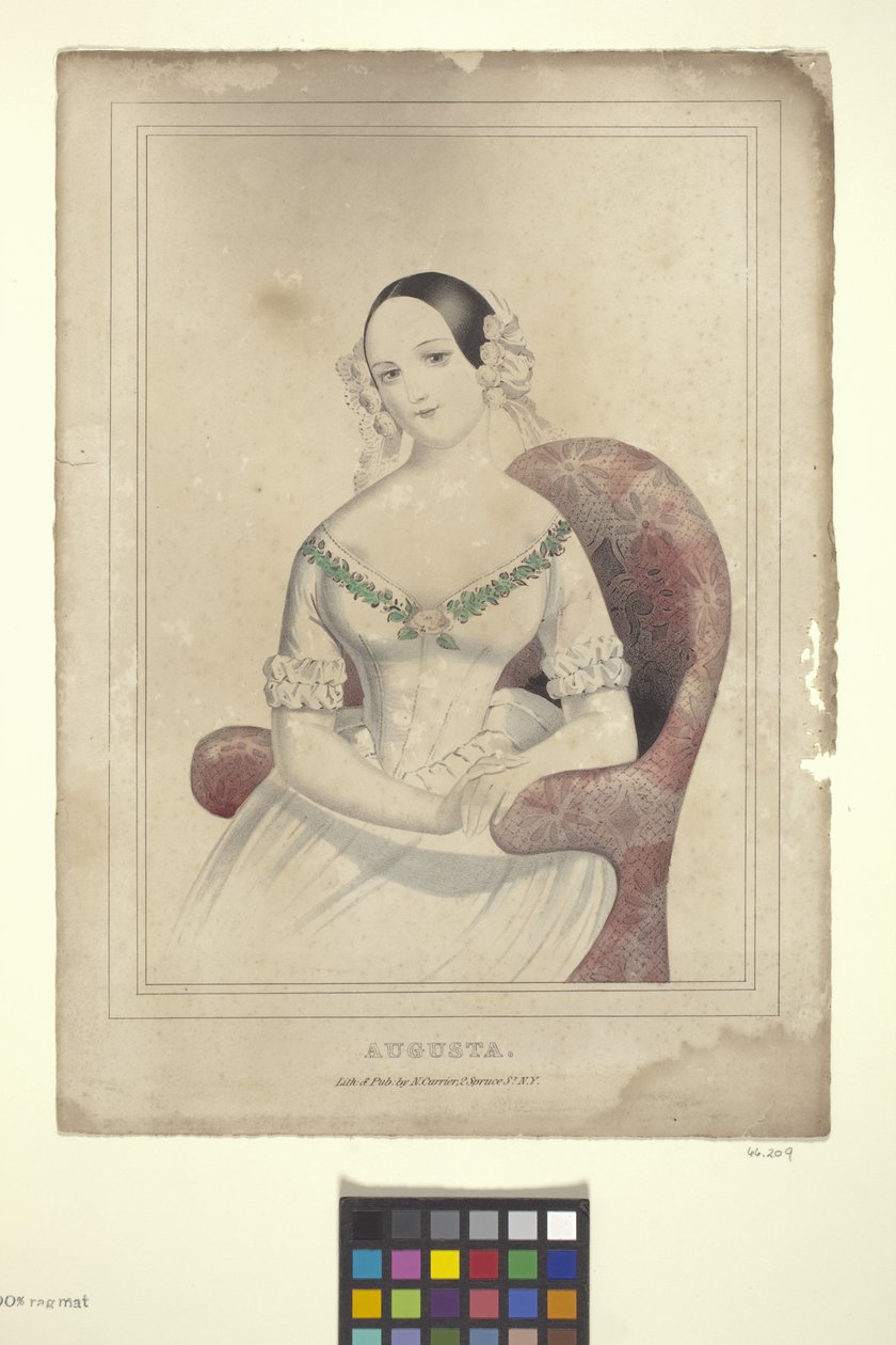 Augusta (litografia ręcznie kolorowana) autorstwa Nathaniel Currier