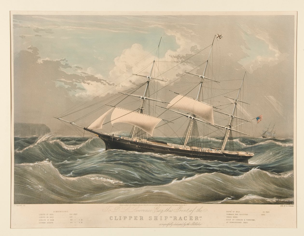 Statek Clipper autorstwa Nathaniel Currier