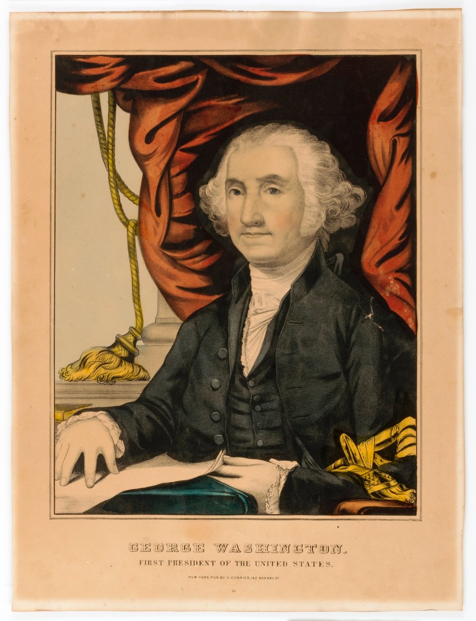 George Washington, pierwszy prezydent Stanów Zjednoczonych. autorstwa Nathaniel Currier