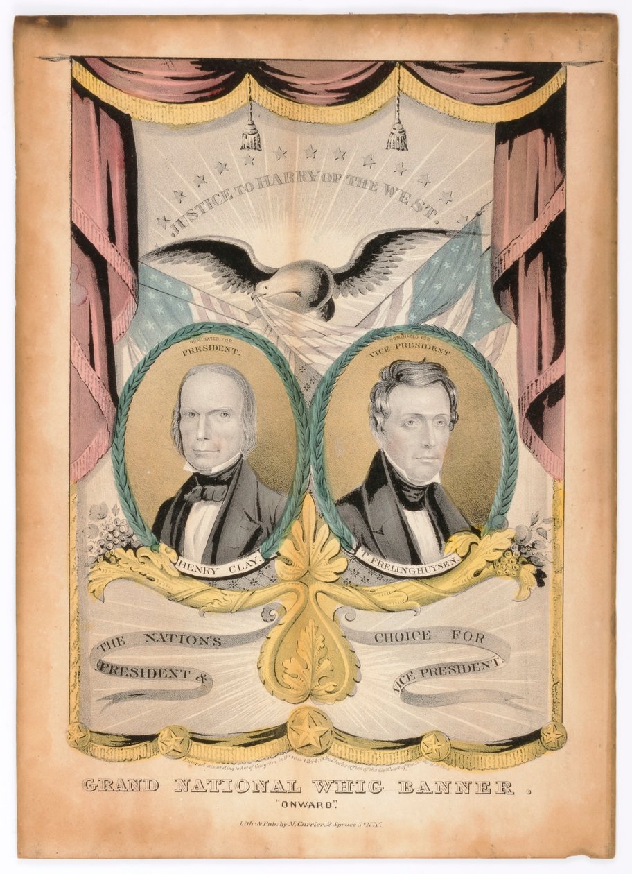 Sztandar Grand National Whig, "Naprzód" autorstwa Nathaniel Currier
