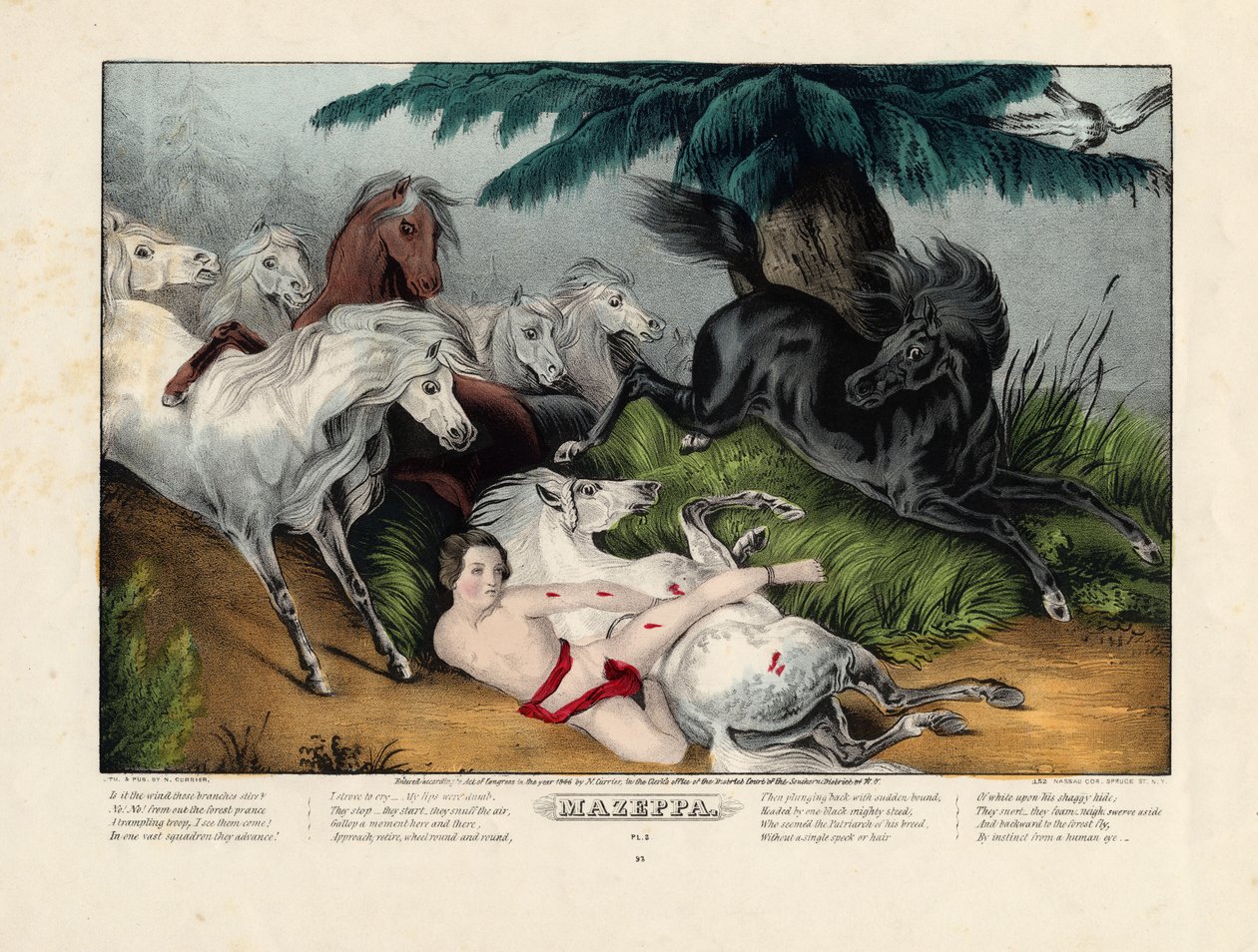 Mazeppa autorstwa Nathaniel Currier