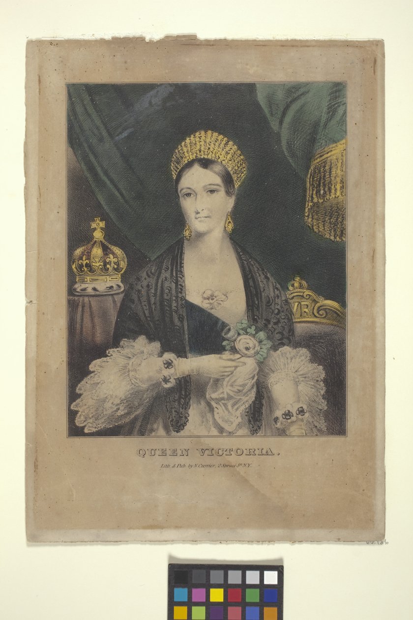 Królowa Wiktoria (litografia ręcznie kolorowana) autorstwa Nathaniel Currier