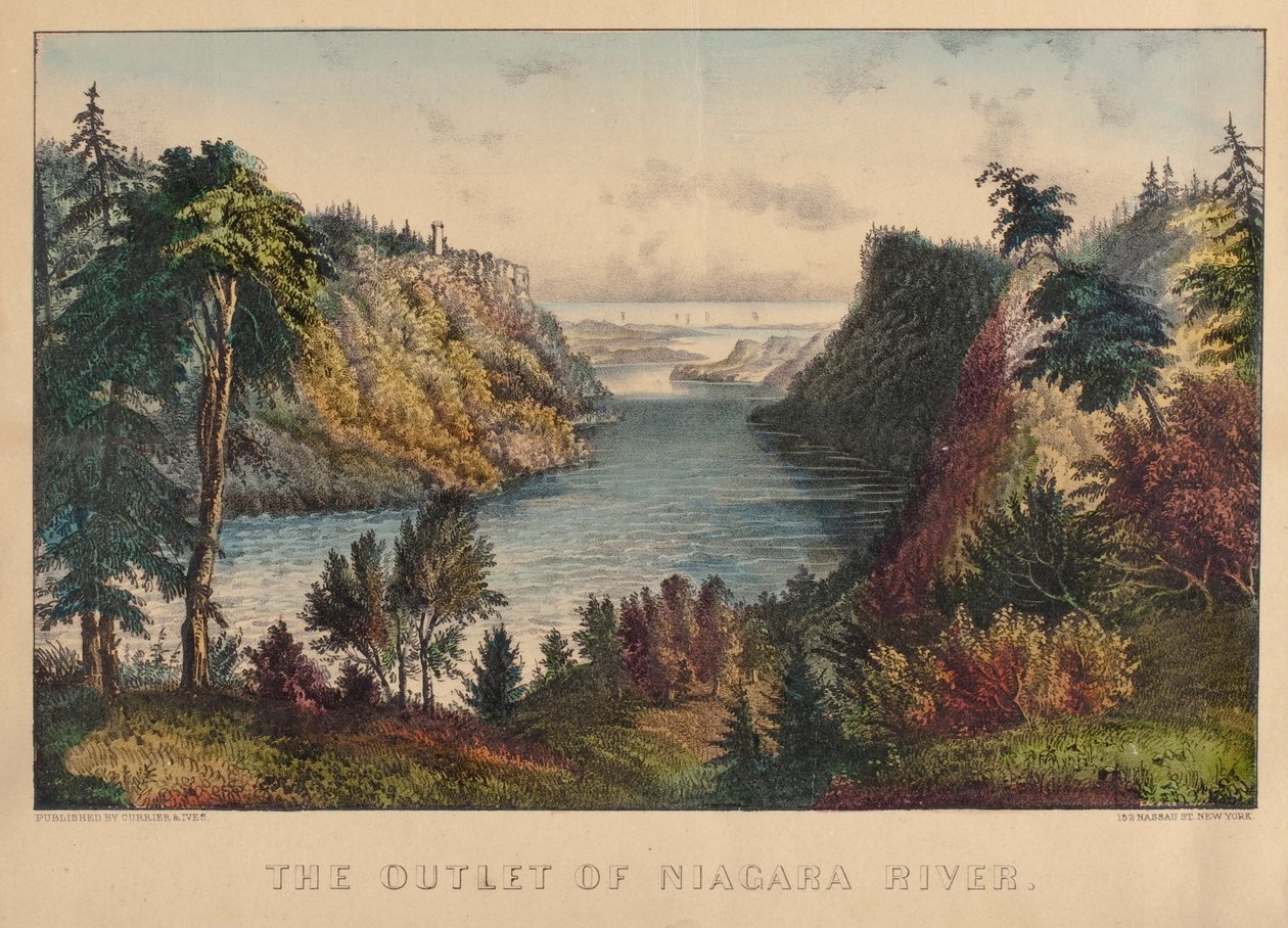 Ujście rzeki Niagara autorstwa Nathaniel Currier