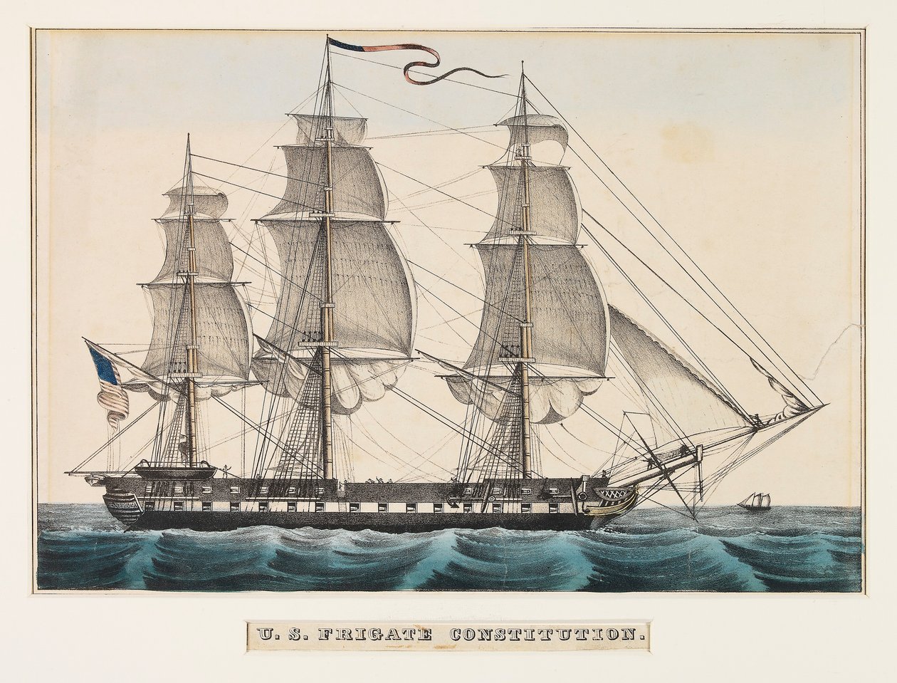 Amerykańska fregata Constitution autorstwa Nathaniel Currier