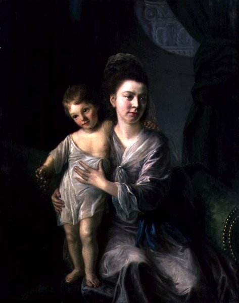 Anne Gardiner ze swoim najstarszym synem Kirkmanem autorstwa Nathaniel Hone