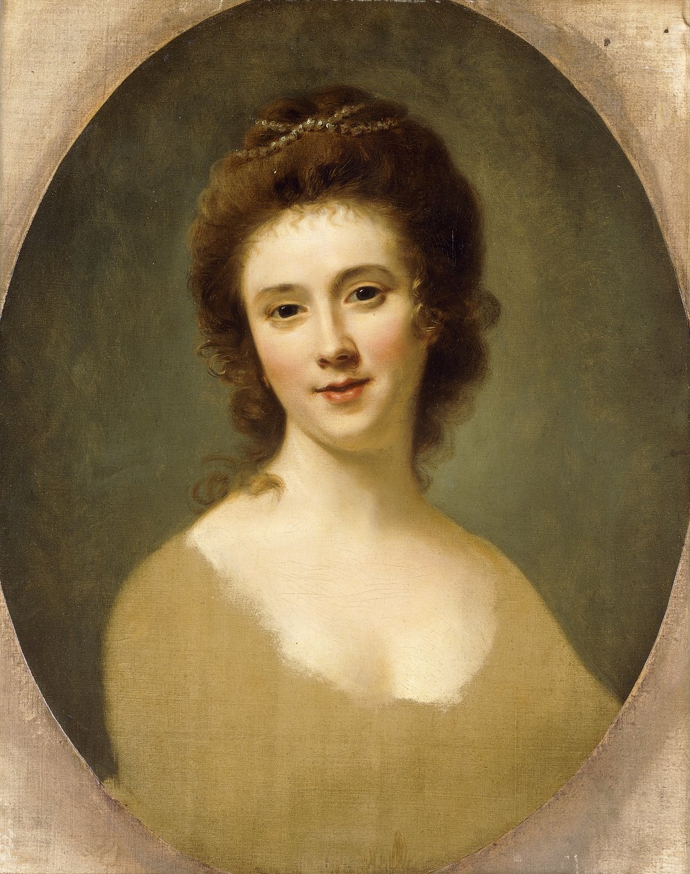 Portret Miss Sunning, głowa i ramiona, autorstwa Nathaniel Hone