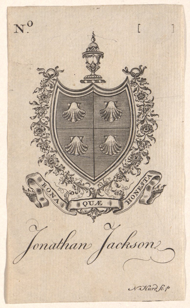 Ekslibris Jonathana Jacksona autorstwa Nathaniel Hurd