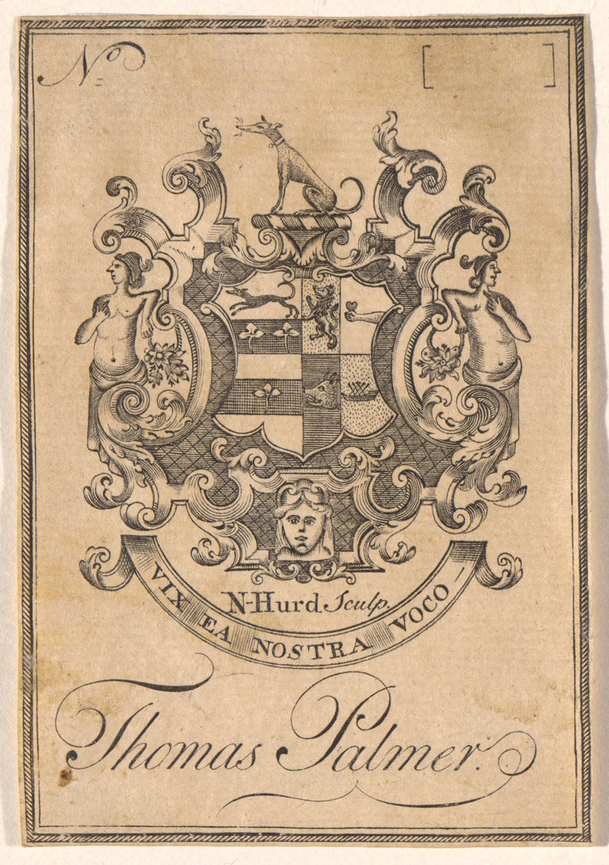 Ekslibris Thomasa Palmera autorstwa Nathaniel Hurd