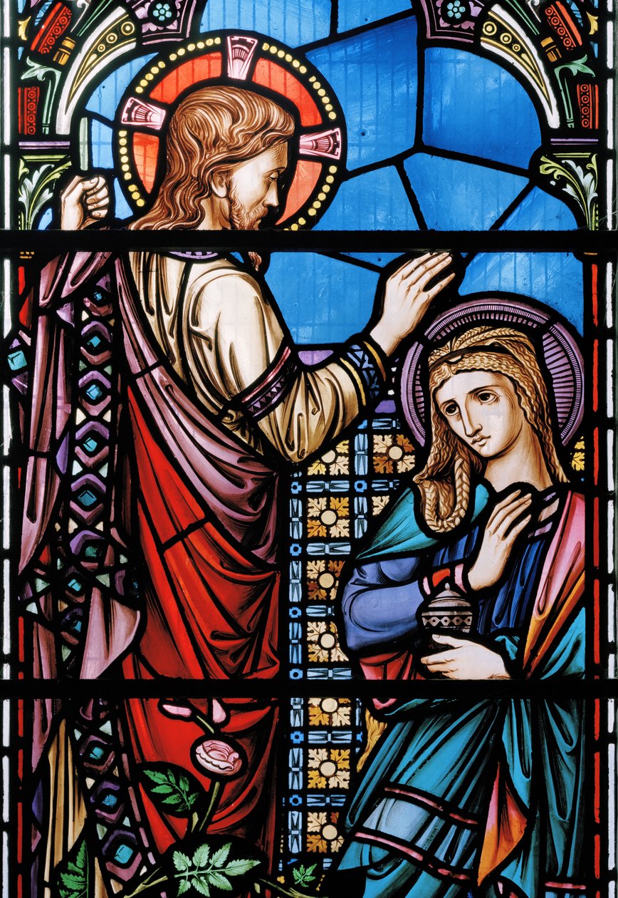 Chrystus i Maria Magdalena, 1863 (witraże) autorstwa Nathaniel Westlake