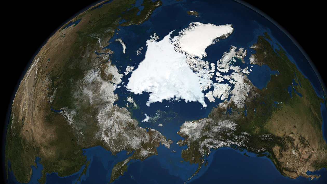 Obserwacje pokrywy lodowej na Morzu Arktycznym przeprowadzone przez National Snow and Ice Data Center w 2008 r. były drugim najniższym odnotowanym wynikiem. Źródło NASA: Nauka Ziemia Geologia Oceanografia autorstwa National Aeronautics and Space Administration National Aeronautics and Space Administration