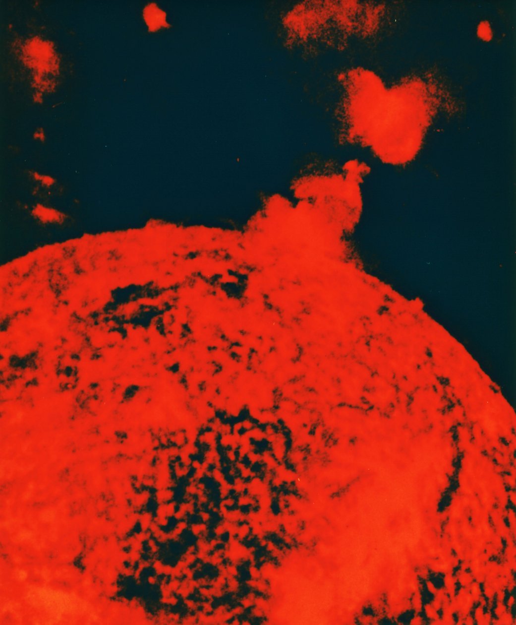Erupcja słoneczna - oprócz wydzielania światła i ciepła, podczas rozbłysków słonecznych Słońce wysyła chmury cząstek i inne emisje. Zdjęcie NASA. autorstwa National Aeronautics and Space Administration National Aeronautics and Space Administration