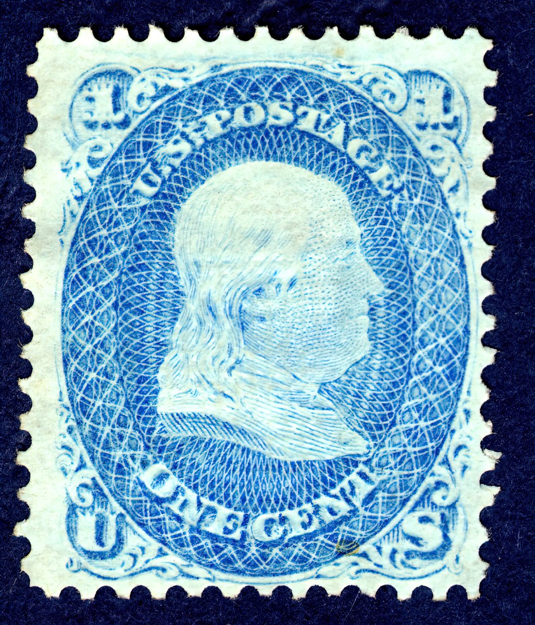 1c Franklin F Grill pojedynczy, 1867. autorstwa National Bank Note Company