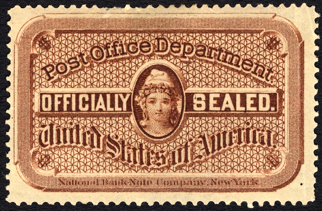 Pieczęć pocztowa, ok. 1879. autorstwa National Bank Note Company