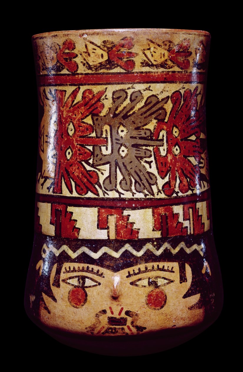Cylindryczny słoik, styl Late Nazca (ceramika) autorstwa Nazca Culture