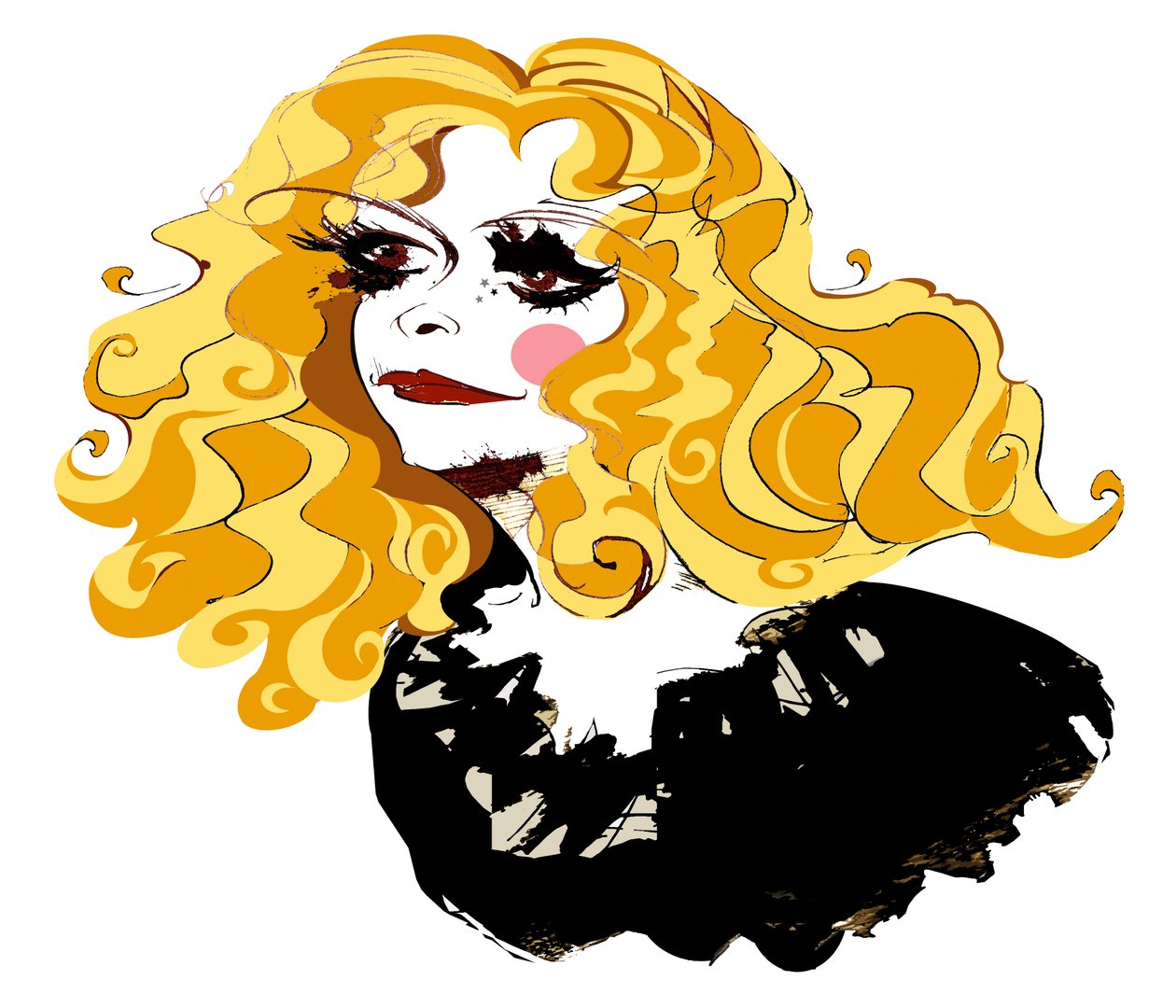 Alison Goldfrapp, angielska piosenkarka pop, kolorowa karykatura, 2010 Neale Osborne autorstwa Neale Osborne