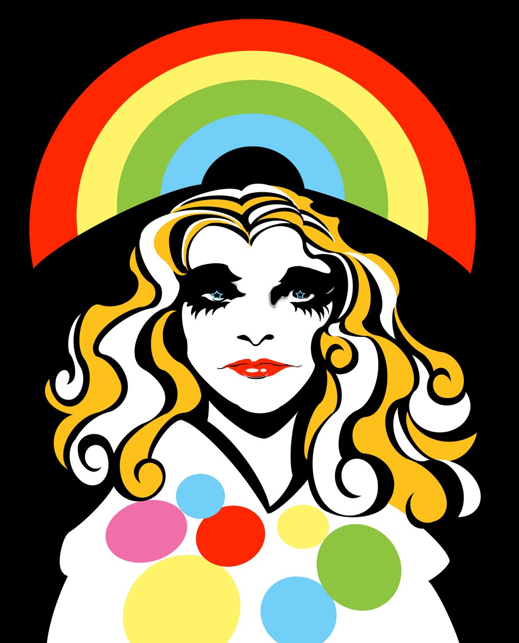 Alison Goldfrapp, angielska piosenkarka pop, kolorowa karykatura graficzna, 2010 Neale Osborne autorstwa Neale Osborne