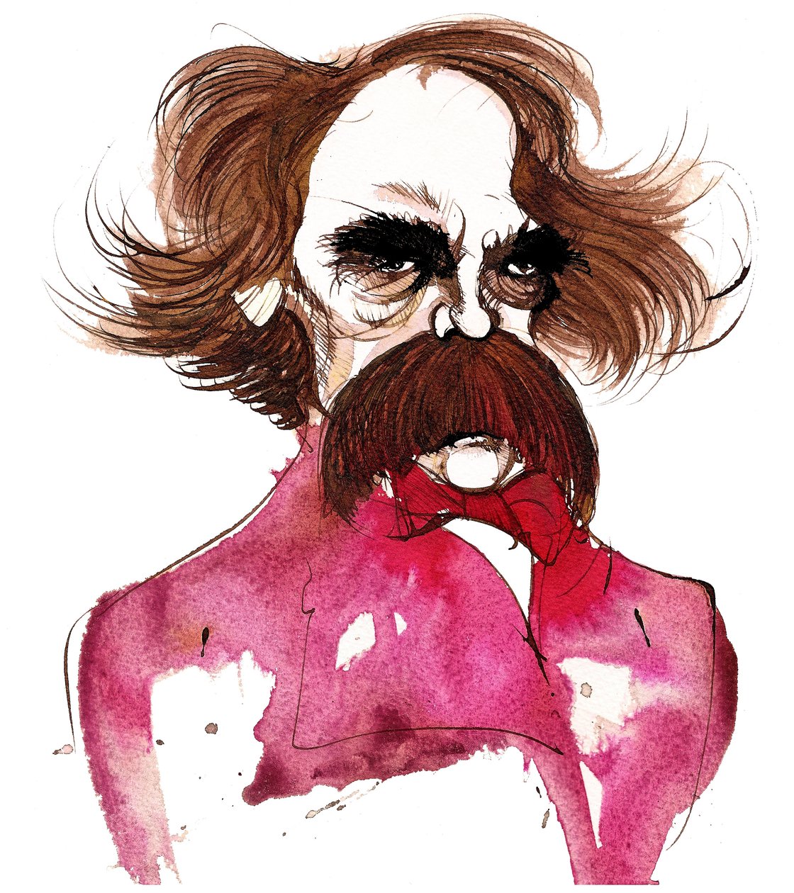 amerykański pisarz Nathaniel Hawthorne (1804-64); karykatura autorstwa Neale Osborne