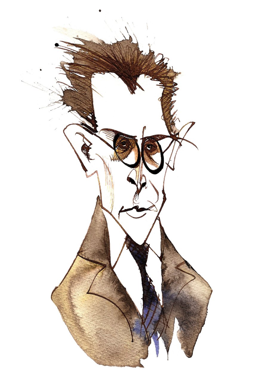 Anton von Webern, kompozytor austriacki (1883-1945); karykatura autorstwa Neale Osborne