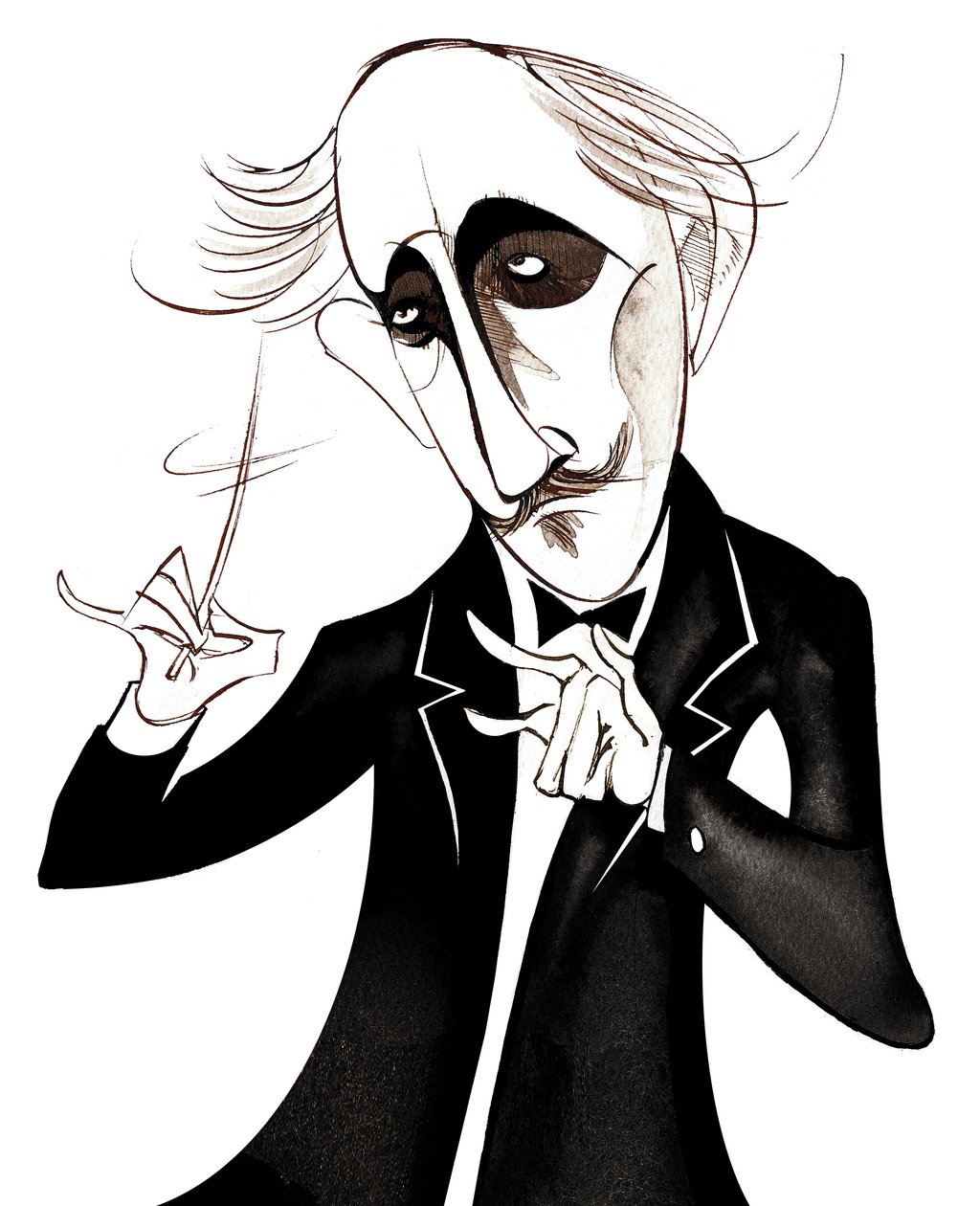 Arturo Toscanini, włoski dyrygent, (1867 - 1957) karykatura autorstwa Neale Osborne