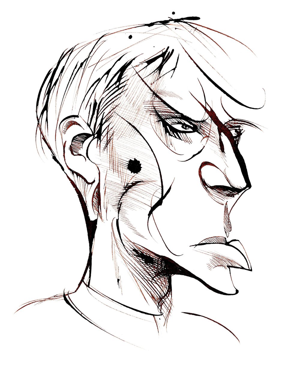 Boris Pasternak, rosyjski poeta i powieściopisarz (1890-1960), karykatura sepii autorstwa Neale Osborne